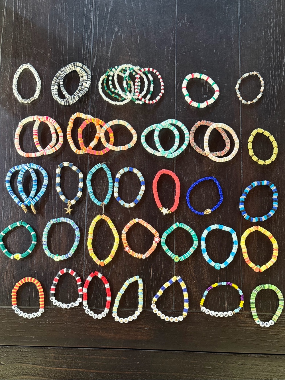 44 Kids Multicolor Beaded Stretch Bracelets Set - Assorted Colors